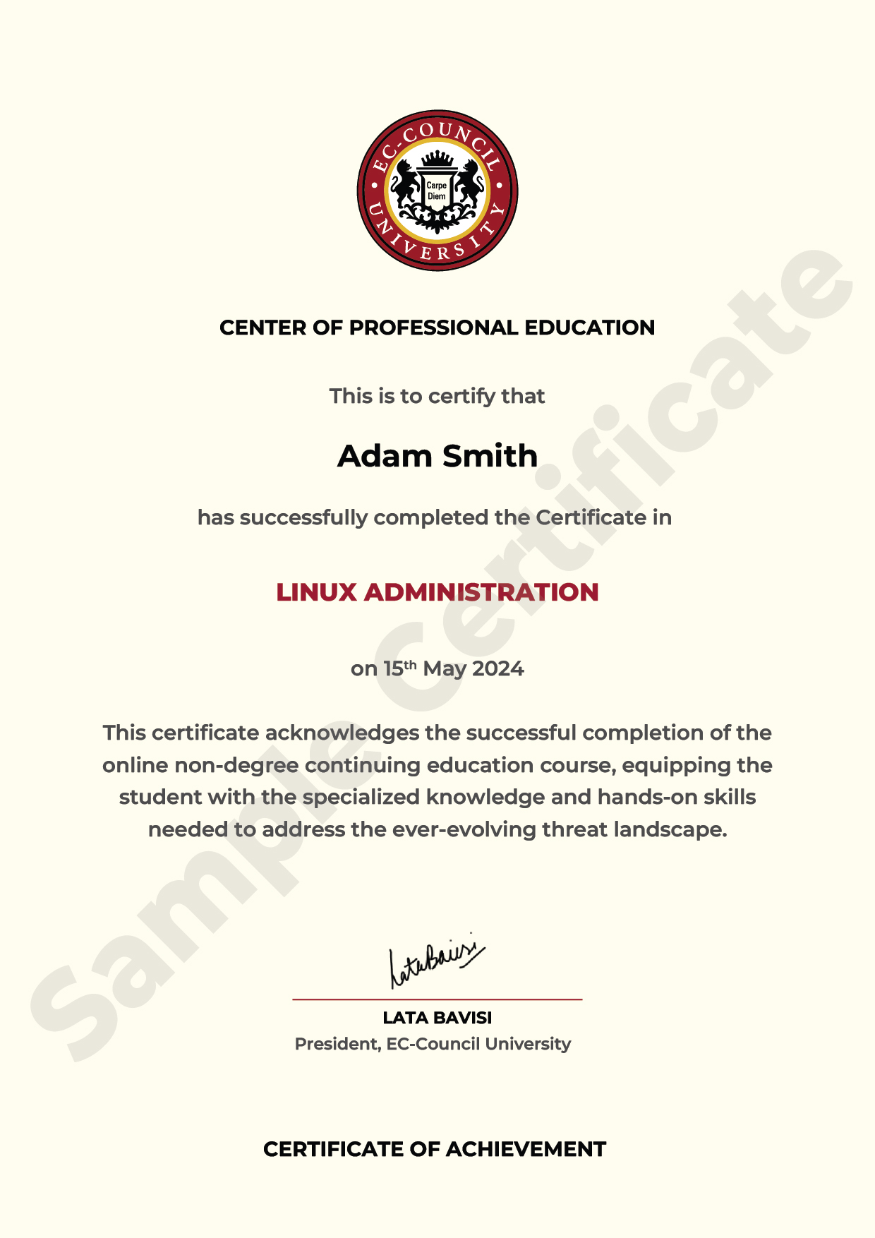 Certificate of Linux Administration Achievement
